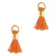 Ibiza style mini Tassel 0.7cm Gold-rumba orange